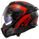 LS2 FF808 Stream II Solid Fury Black Red Motorcycle Helmet