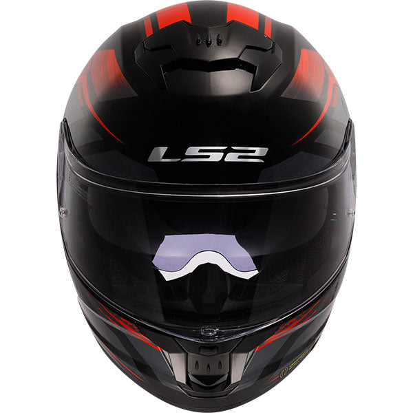 LS2 FF808 Stream II Solid Fury Black Red Motorcycle Helmet