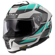 LS2 FF808 Stream II Solid Road Cyan Light Grey Motorcycle Helmet 