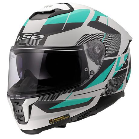 LS2 FF808 Stream II Solid Road Cyan Light Grey Motorcycle Helmet 
