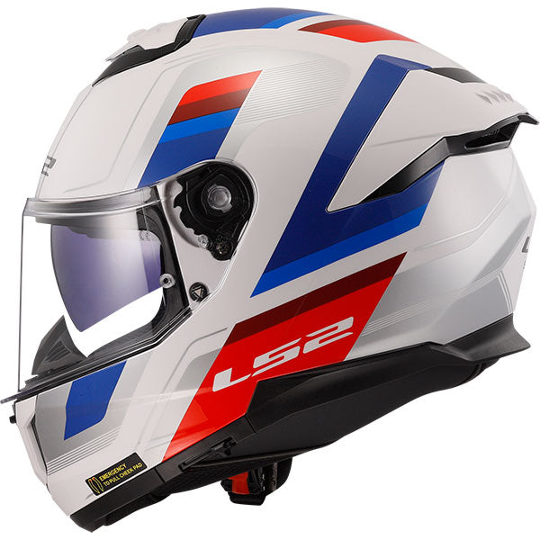 LS2 FF808 Stream II Vintage White Blue Red Motorcycle Helmet