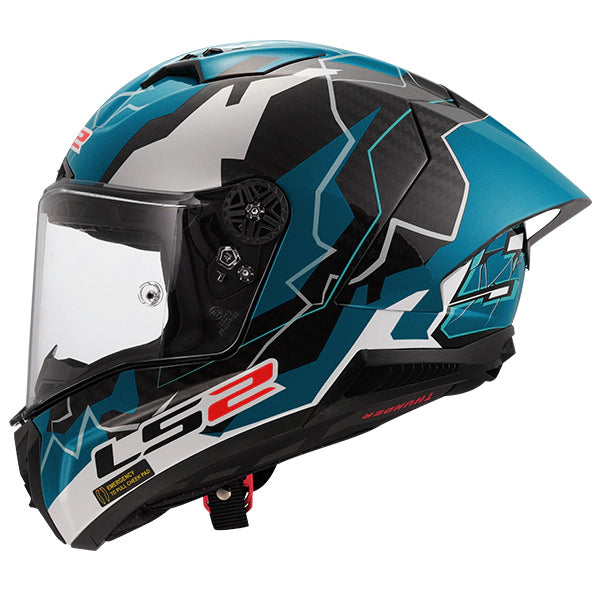LS2 FF805 Thunder GP Aero Replica Huertas Gloss Blue Carbon Motorcycle Helmet