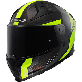 LS2 FF811 Vector II Carbon Grid Matt Black Hi-Vis Yellow Motorcycle Helmet