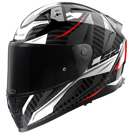 LS2 FF811 Vector II Carbon Savage Gloss White Red Grey Motorcycle Helmet