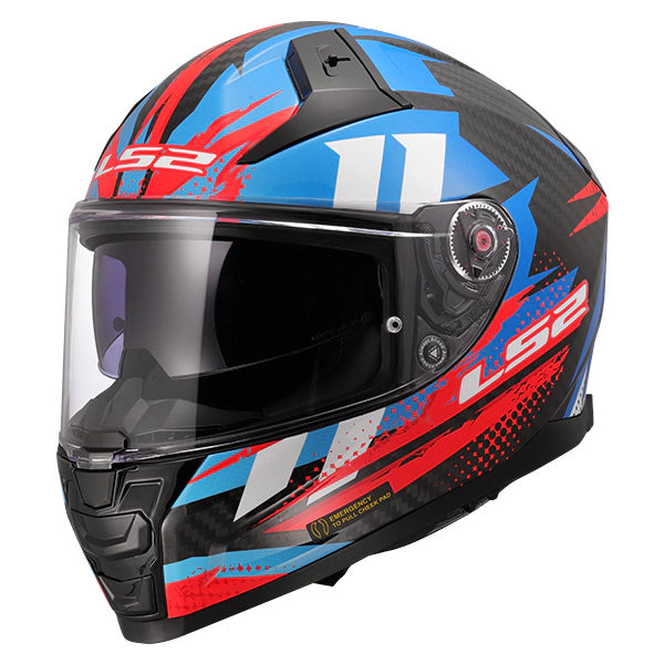 LS2 FF811 Vector II Carbon Tantic Gloss Red blue Motorcycle Helmet