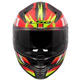 LS2 FF811 Vector II Carbon Tantic Gloss Red Hi-Vis Yellow Motorcycle Helmet