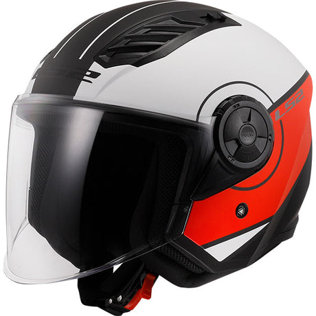 LS2 OF616 Airflow II Cover Matt White Red Motorcycle Helmet