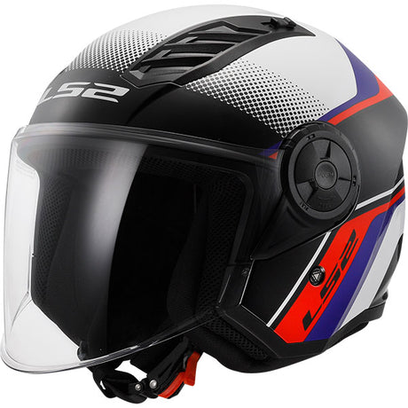LS2 OF616 Airflow II Rush White Blue Red Motorcycle Helmet
