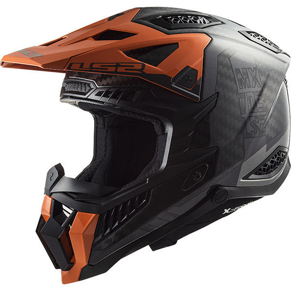 LS2 MX703 X-Force Victory Titanium Orange Carbon Motorcycle Helmet