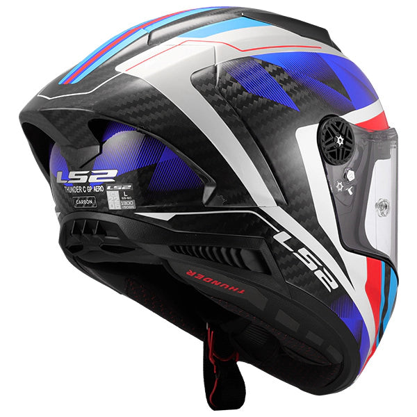 LS2 FF805 Thunder GP Aero Route Carbon Gloss Blue Red Motorcycle Helmet
