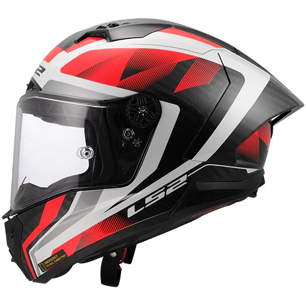 LS2 FF805 Thunder GP Aero Route Carbon Gloss Red White Motorcycle Helmet
