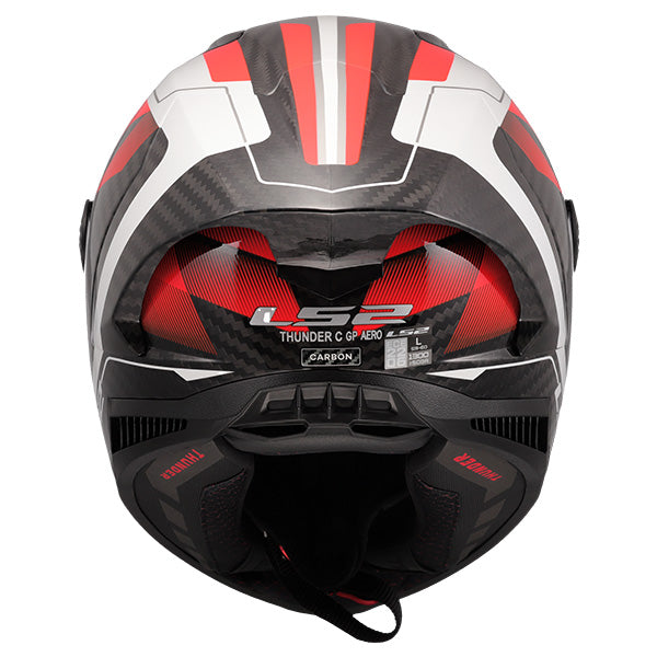 LS2 FF805 Thunder GP Aero Route Carbon Gloss Red White Motorcycle Helmet