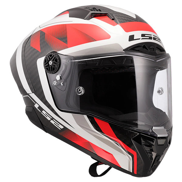 LS2 FF805 Thunder GP Aero Route Carbon Gloss Red White Motorcycle Helmet