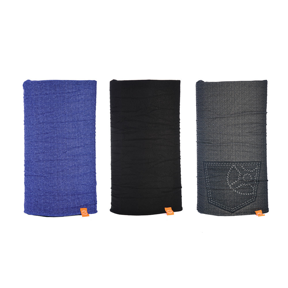 Oxford Comfy Neck Tube Base Layers Jeans Black Blue 3 Pack