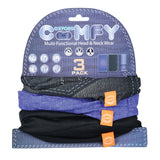 Oxford Comfy Neck Tube Base Layers Jeans Black Blue 3 Pack
