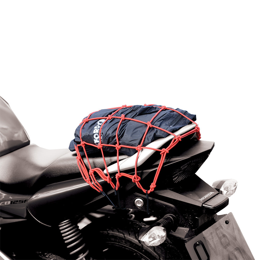 Oxford Motorcycle Cargo Net Strong Elasticated Luggage Net Red