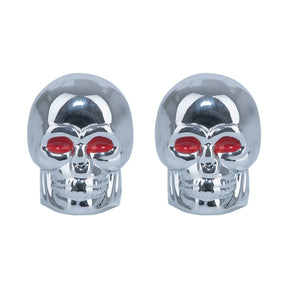 Oxford OX766 Valve Caps Skull Skeleton Silver