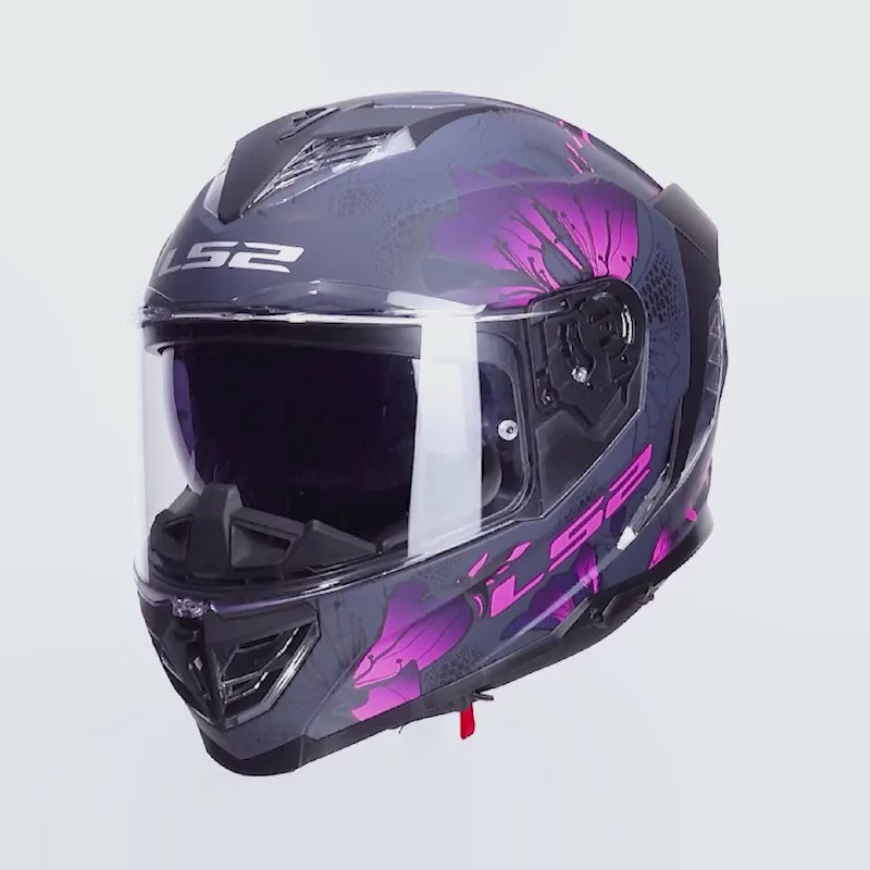 LS2 FF818 Storm III Burst Motorcycle Full Face Helmet Black Pink
