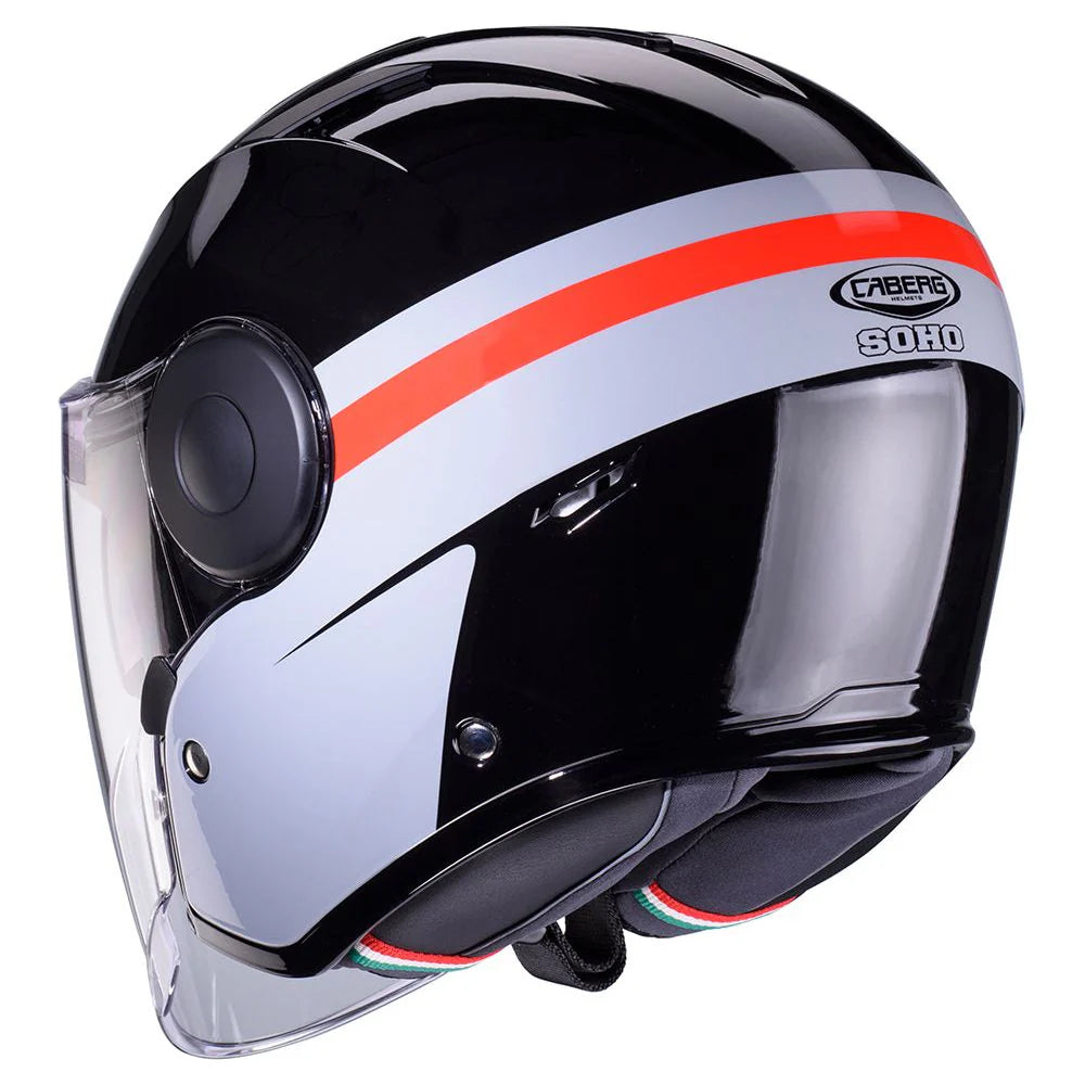 Caberg Soho Zephir Black Grey Red Motorcycle Helmet