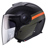 Caberg Soho Zephir Matt Black Military Green Orange Motorcycle Helmet