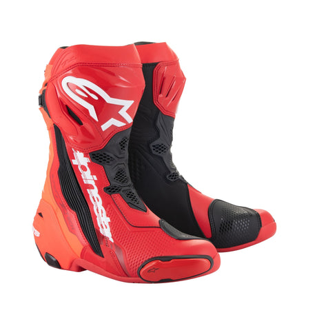 Alpinestars Supertech R Motorcycle Boots Bright Red Fluo