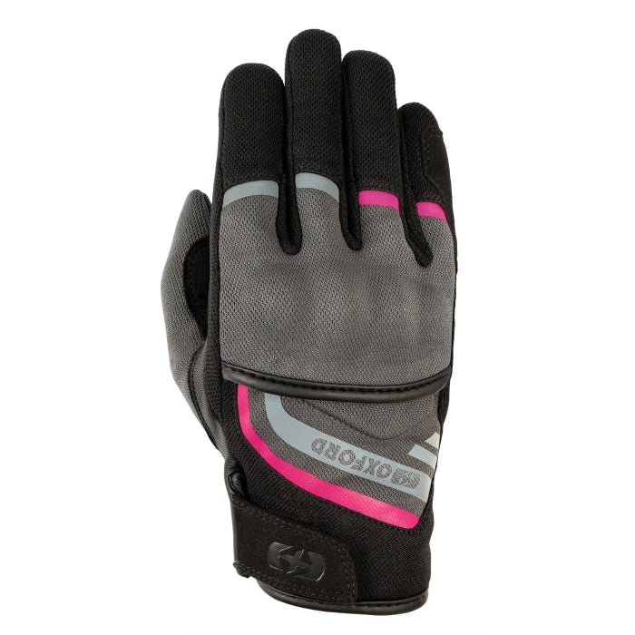 Oxford Dakar 1.0 Women's Motorcycle Gloves Charcoal/Pink