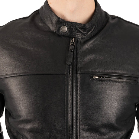 Oxford Walton 2.0 Armoured Men's Motorcycle Leather Jacket Black