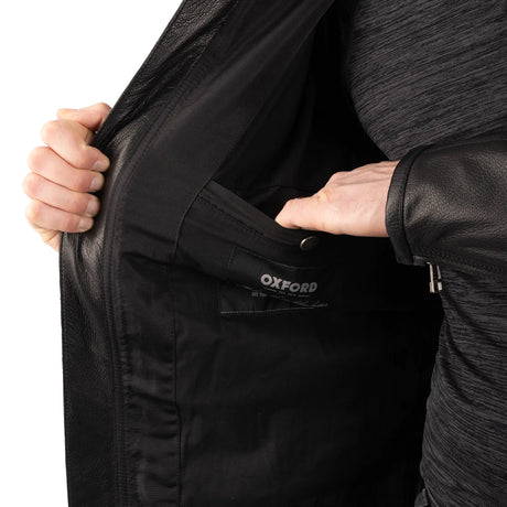 Oxford Walton 2.0 Armoured Men's Motorcycle Leather Jacket Black