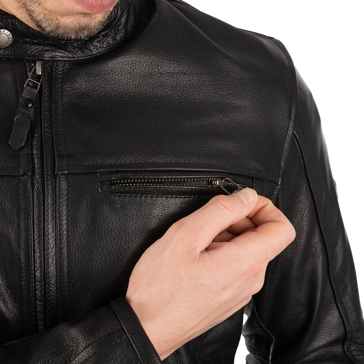 Oxford Walton 2.0 Armoured Men's Motorcycle Leather Jacket Black