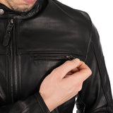 Oxford Walton 2.0 Armoured Men's Motorcycle Leather Jacket Black