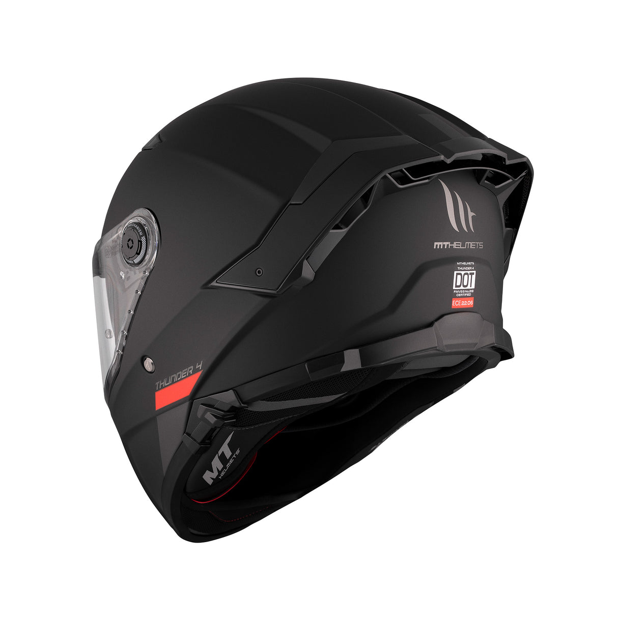 MT Thunder 4 Plain Motorcycle Full Face Helmet - Black