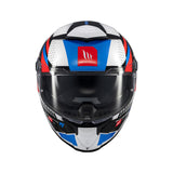 MT Thunder 4 Lumin Motorcycle Helmet - White Blue Red