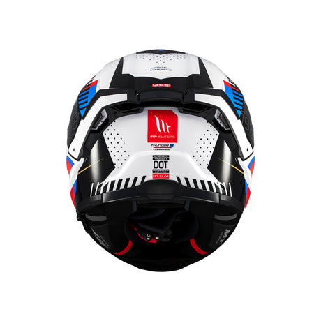 MT Thunder 4 Lumin Motorcycle Helmet - White Blue Red