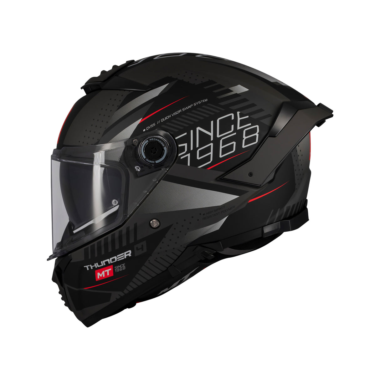 MT Thunder 4 Lumin Motorcycle Helmet - Black