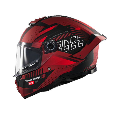 MT Thunder 4 Lumin Motorcycle Helmet - Red Black