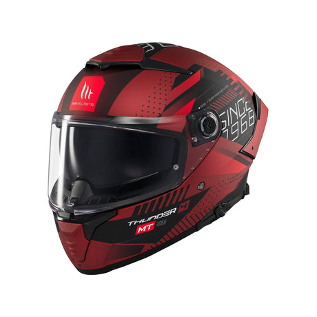 MT Thunder 4 Lumin Motorcycle Helmet - Red Black