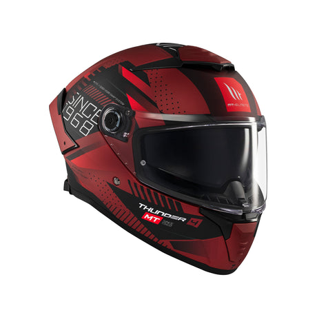 MT Thunder 4 Lumin Motorcycle Helmet - Red Black