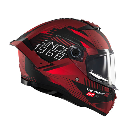 MT Thunder 4 Lumin Motorcycle Helmet - Red Black