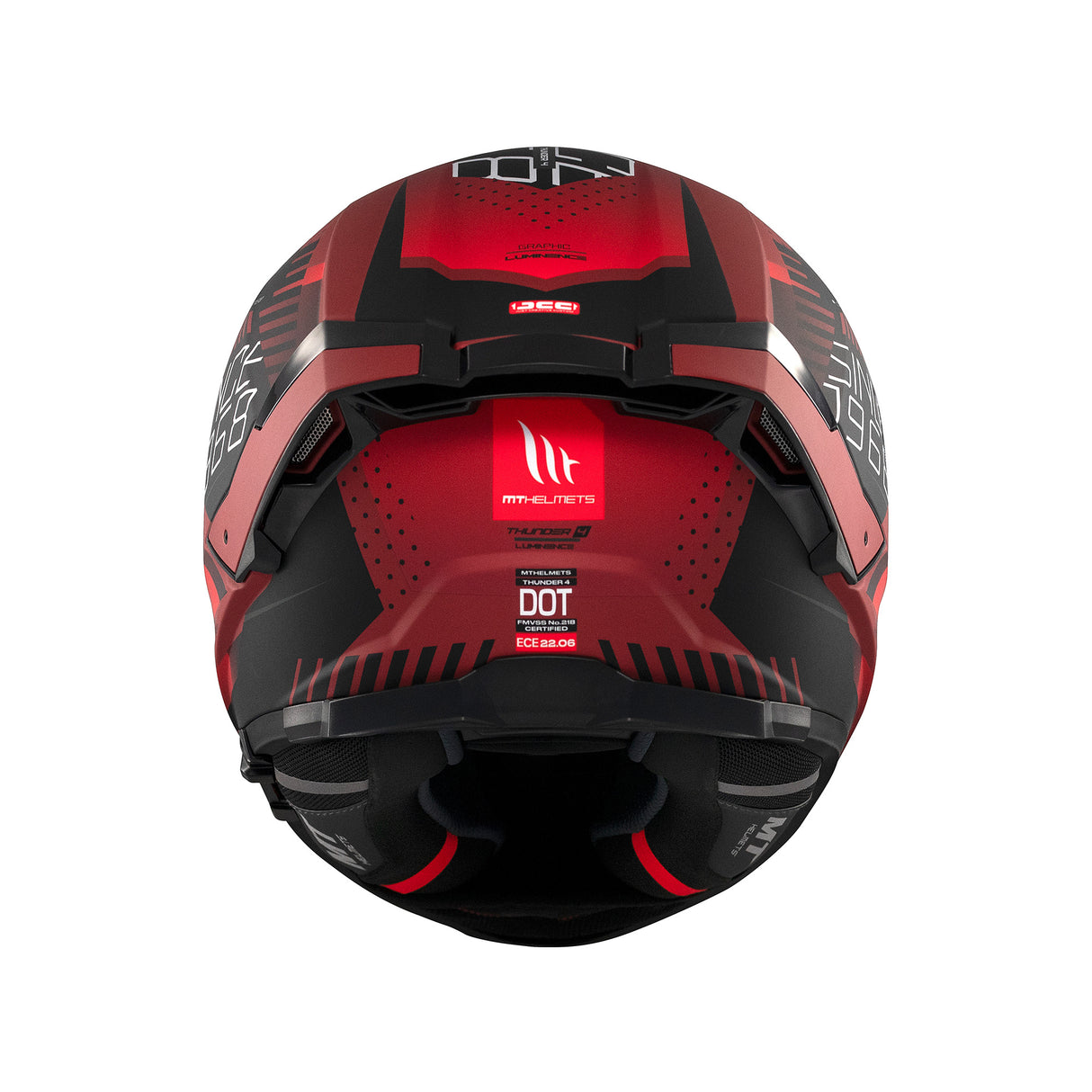 MT Thunder 4 Lumin Motorcycle Helmet - Red Black