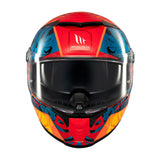 MT Thunder 4 SV Rainforest Motorcycle Full Face Helmet Orange Blue