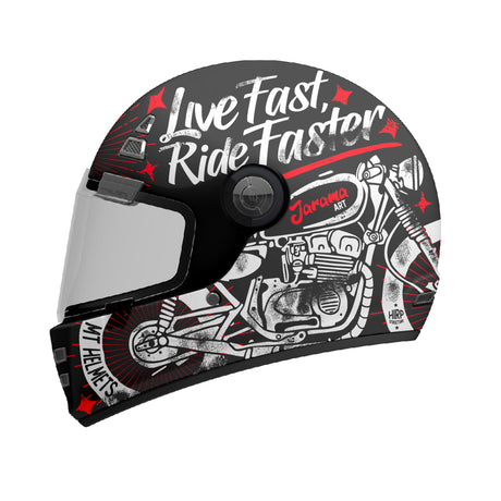 MT Jarama SV Art Motorcycle Helmet Black Red