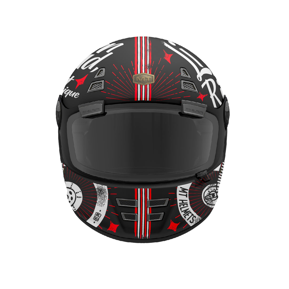 MT Jarama SV Art Motorcycle Helmet Black Red