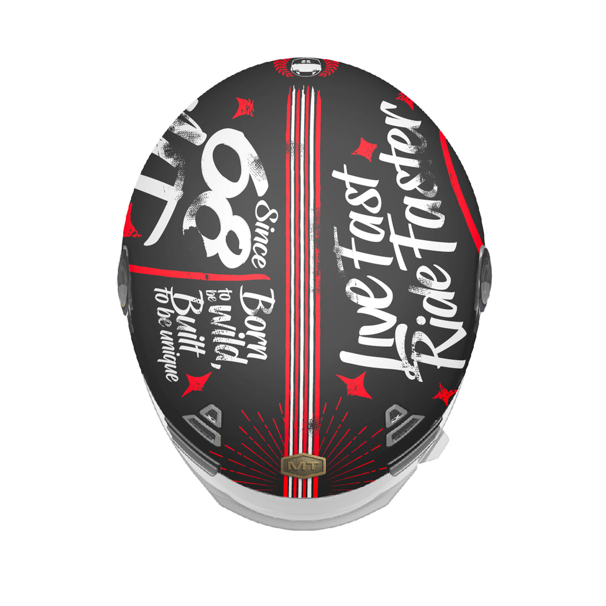 MT Jarama SV Art Motorcycle Helmet Black Red