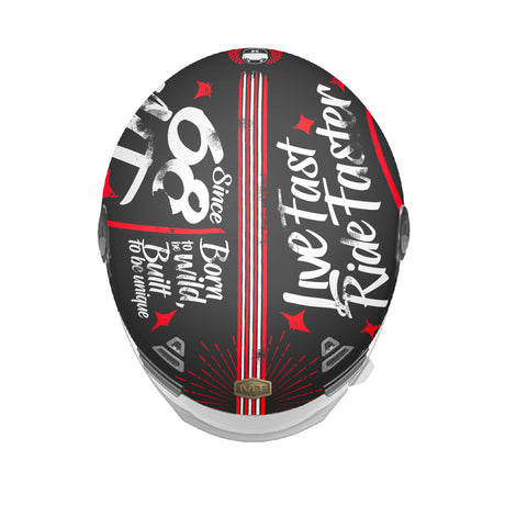 MT Jarama SV Art Motorcycle Helmet Black Red