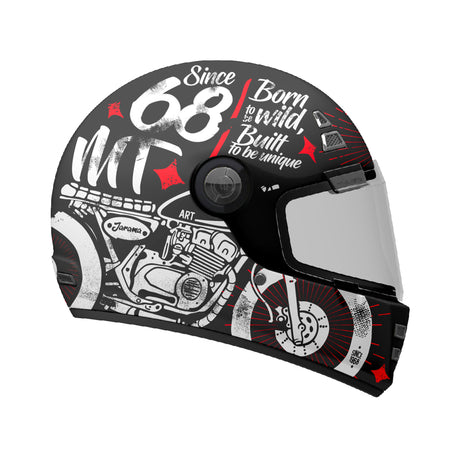 MT Jarama SV Art Motorcycle Helmet Black Red