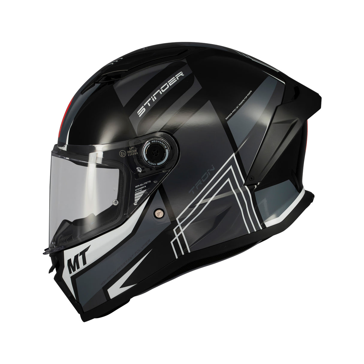 MT Stinger 2 Tron Motorcycle Helmet - Black