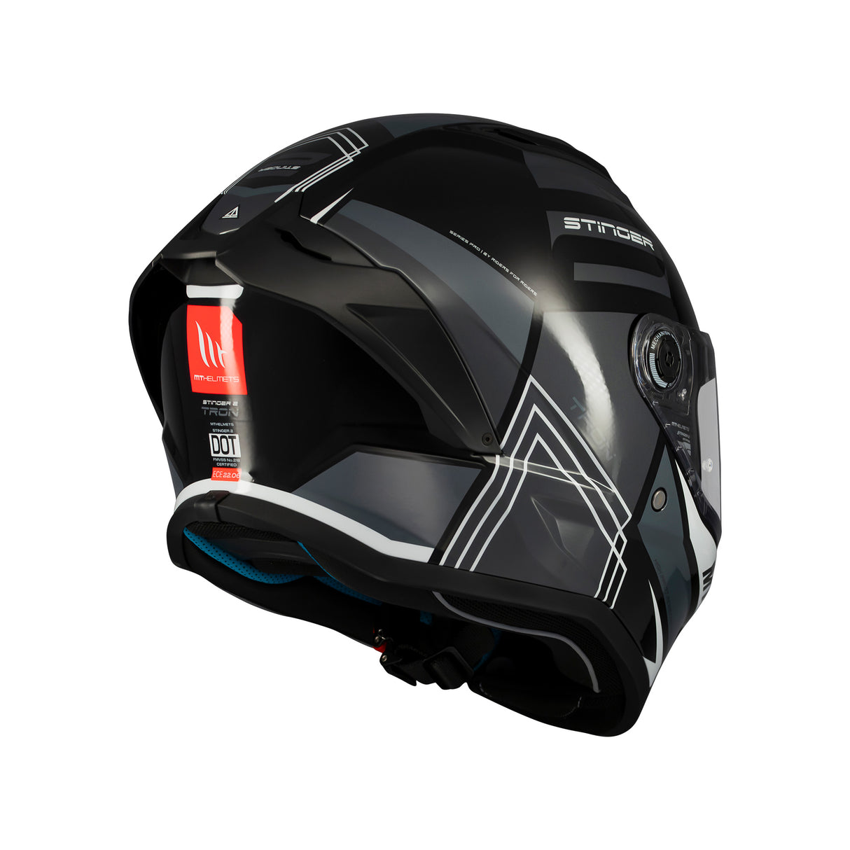 MT Stinger 2 Tron Motorcycle Helmet - Black
