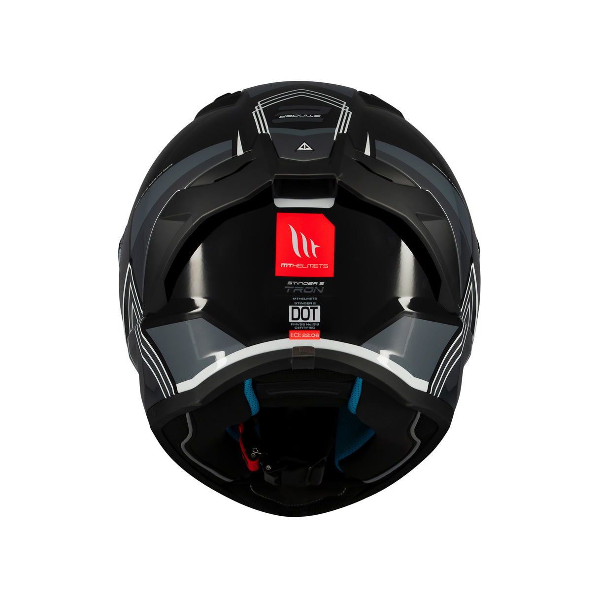 MT Stinger 2 Tron Motorcycle Helmet - Black
