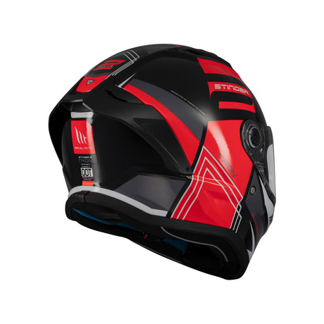 MT Stinger 2 Tron Motorcycle Helmet - Red Black