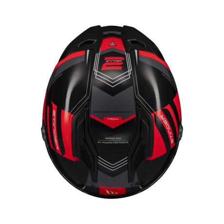 MT Stinger 2 Tron Motorcycle Helmet - Red Black